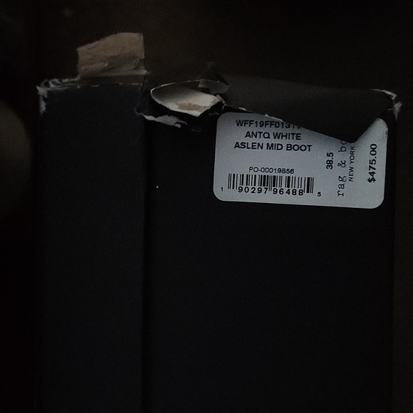 Rag & Bone Aslen Mid Boot Antique White Sz EU 39 US 8.5 & 9 $475 NIB - Picture 13 of 13